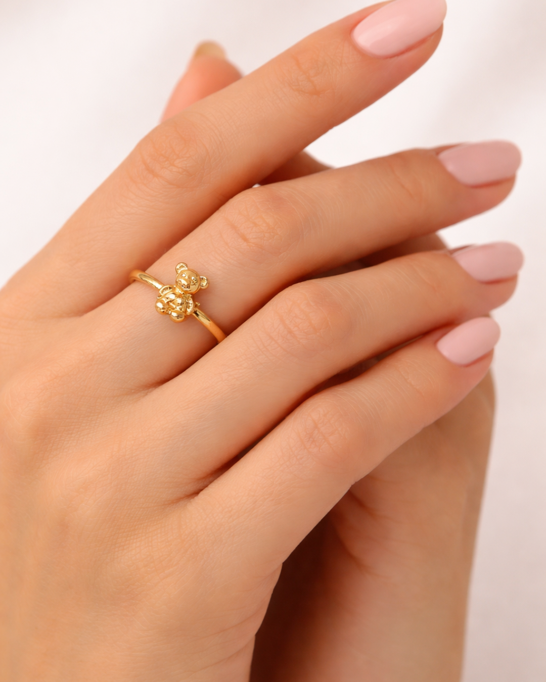 14K Gold Teddy Bear Ring