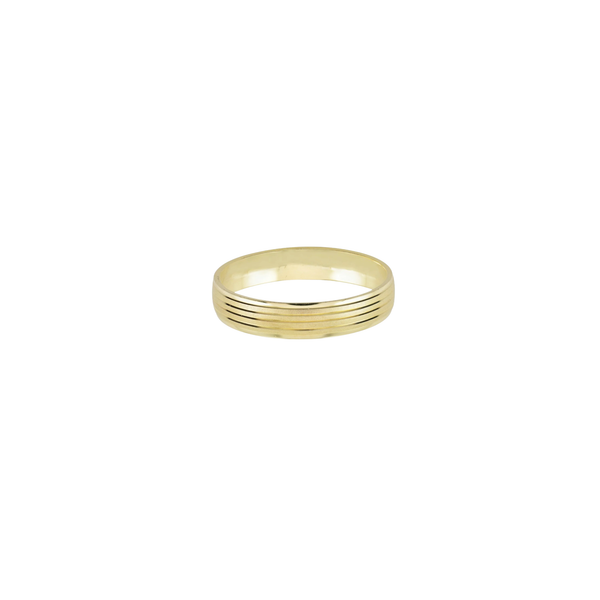 10K Gold Alliance Ring – Classic Wedding Band with Engraved Detail