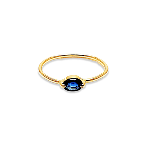 14K Gold Sapphire Ring – Minimalist Luxury Gemstone Ring