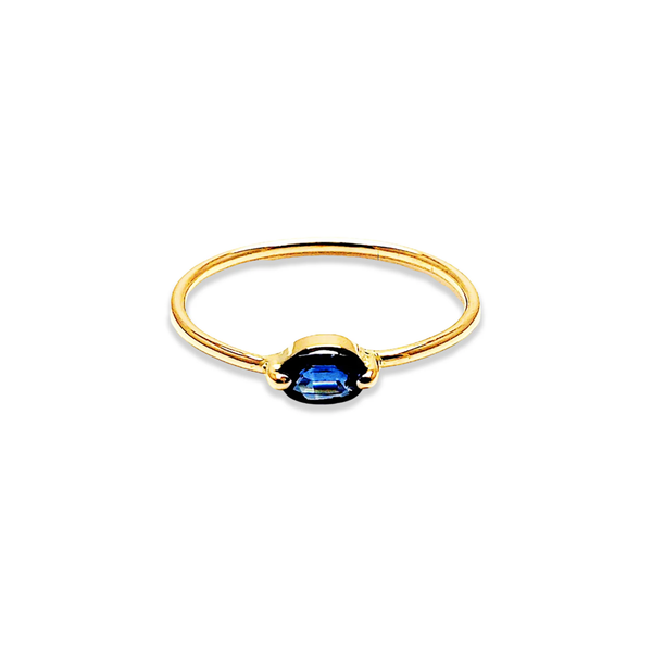 14K Gold Sapphire Ring – Minimalist Luxury Gemstone Ring