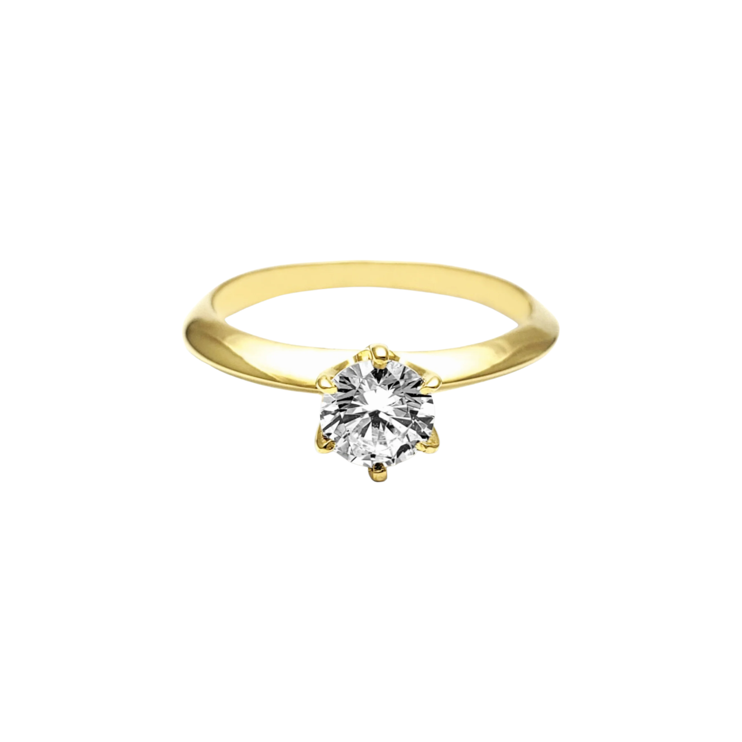14K Gold Zirconia Engagement Ring