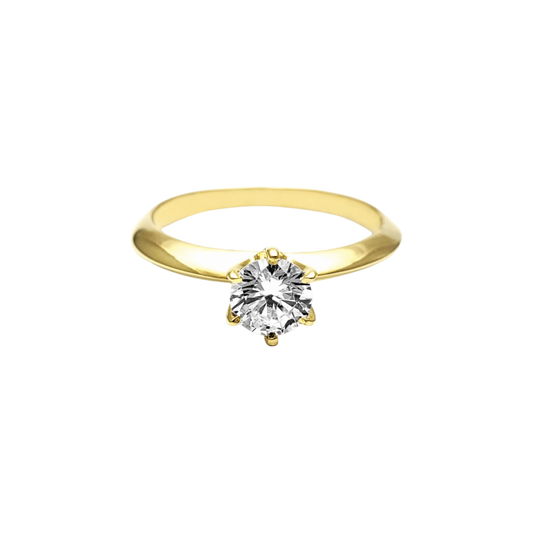 14K Gold Zirconia Engagement Ring