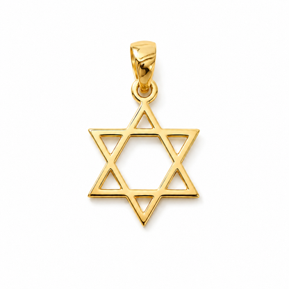 14K Gold Star of David Pendant – Minimalist Religious Gold Charm
