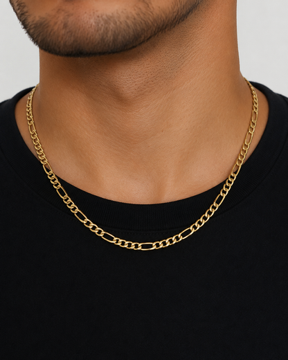 14K Gold Figaro Chain Necklace – Classic Italian Gold Chain