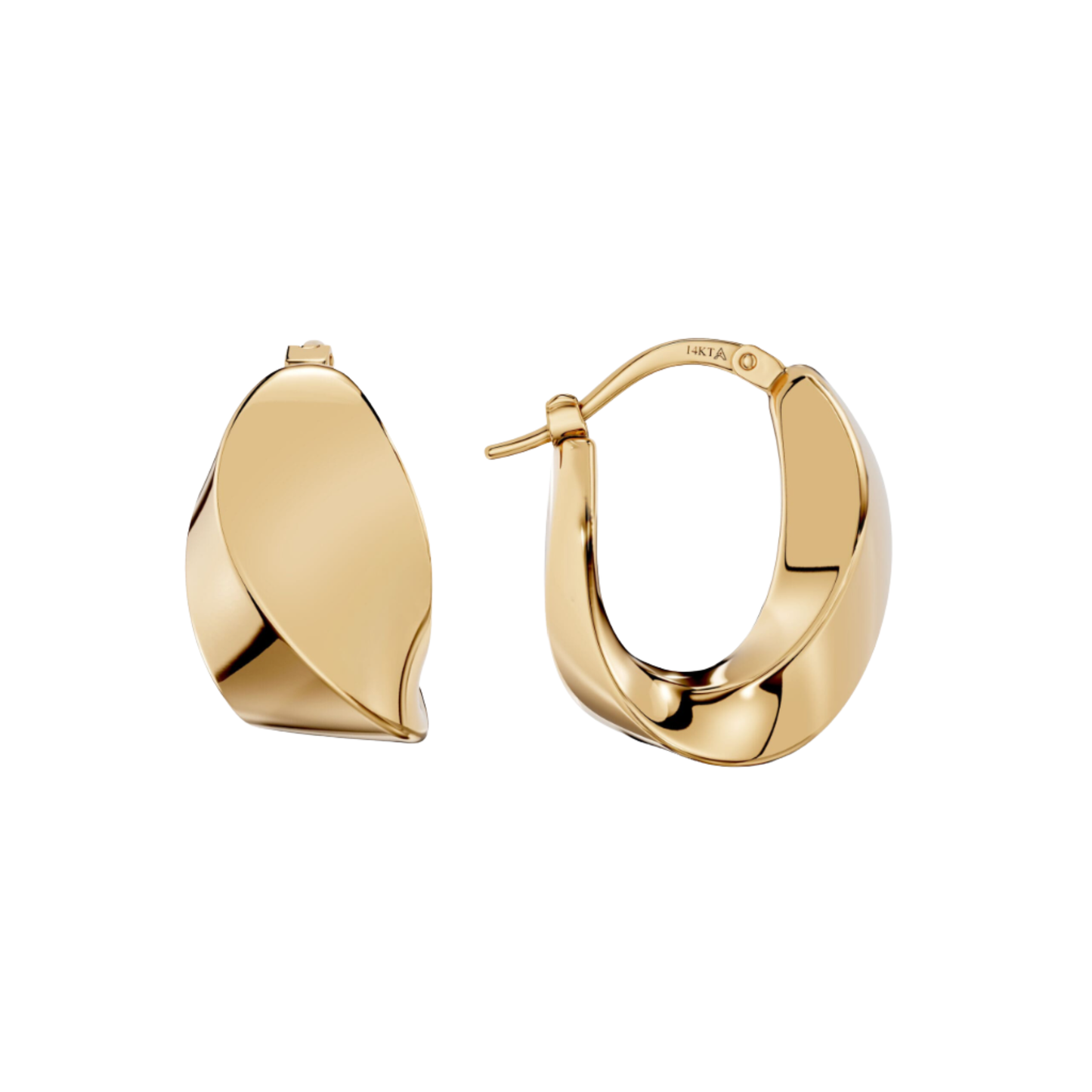 14K Gold Chunky Oval Hoop Earrings – Luxury Everyday Statement Hoops