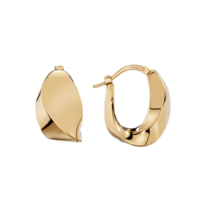 14K Gold Chunky Oval Hoop Earrings – Luxury Everyday Statement Hoops