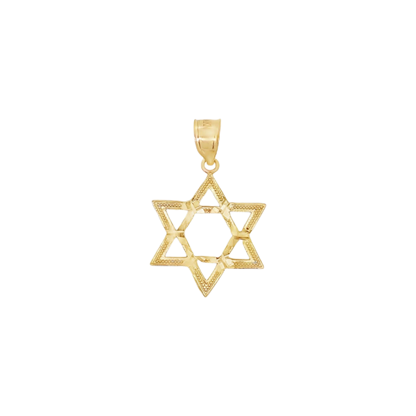 14K Italian Gold Star of David Pendant – Elegant Religious Gold Charm