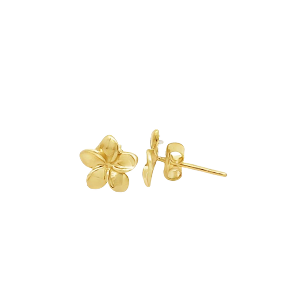 14K Gold Flower Stud Earrings – Feminine Italian Gold Floral Jewelry