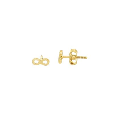 14K Gold Infinity Stud Earrings – Minimalist Symbolic Gold Earrings