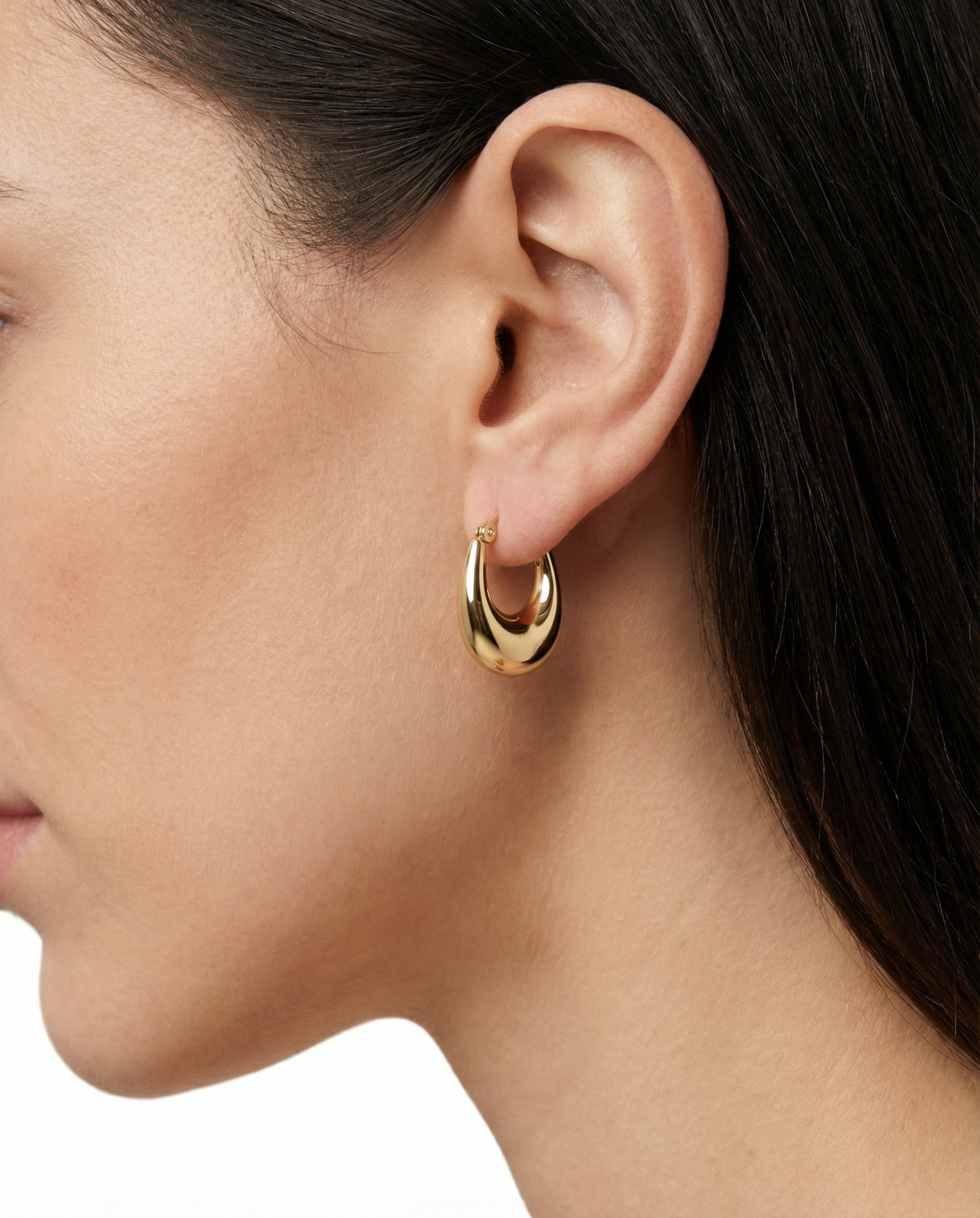 14K Gold Teardrop Hoop Earrings – Modern Elegant Gold Hoops
