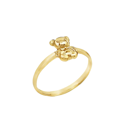 14K Gold Teddy Bear Ring
