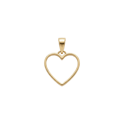 14K Gold Silhouette Heart Pendant – Minimalist Romantic Jewelry