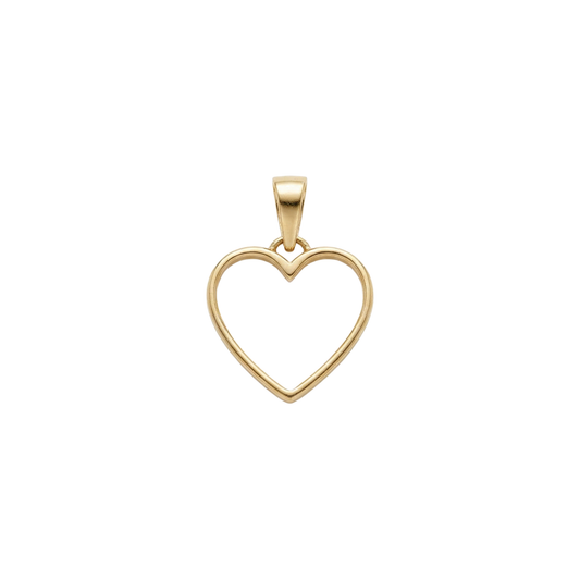 14K Gold Silhouette Heart Pendant