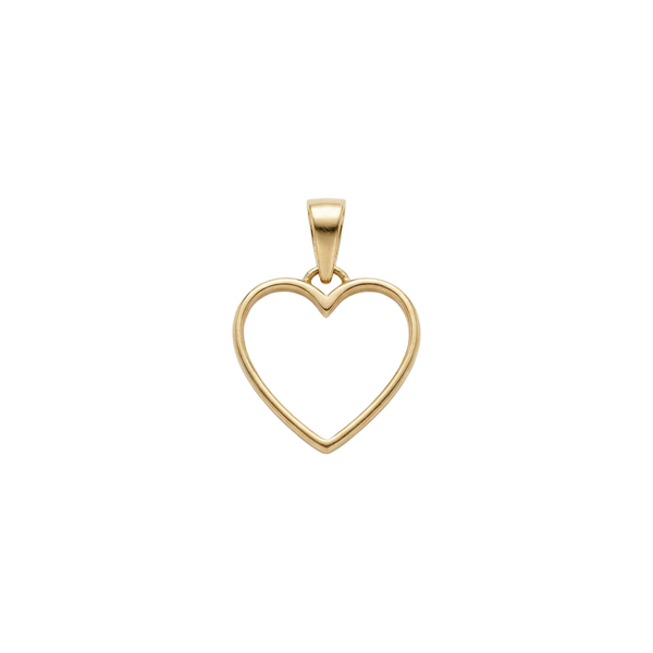 14K Gold Silhouette Heart Pendant – Minimalist Romantic Jewelry