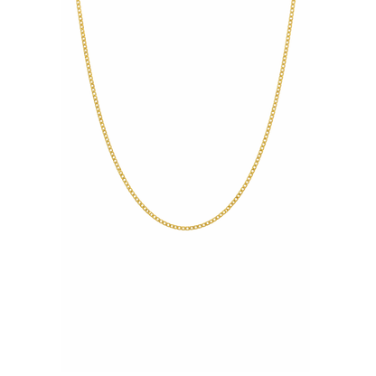 14K Gold Flat Hollow Curb Chain