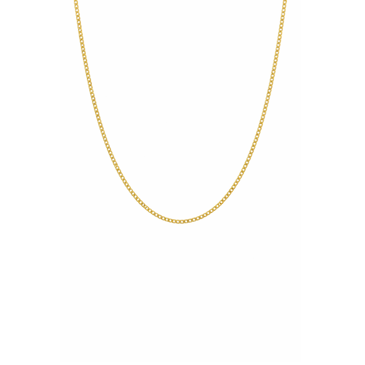 14K Gold Flat Hollow Curb Chain