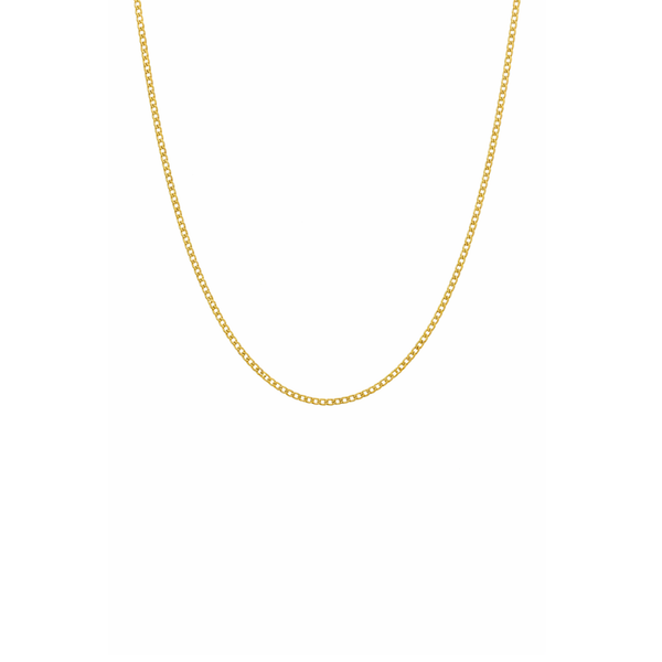 14K Gold Flat Hollow Curb Chain – Lightweight Luxury Necklace