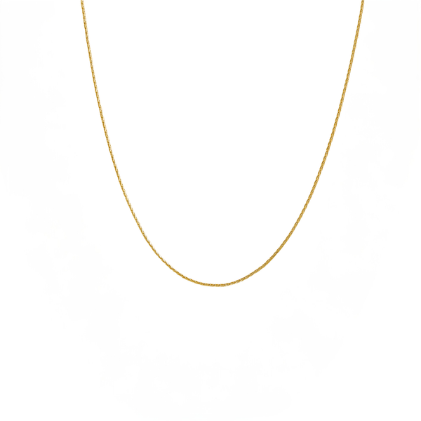 14K Gold Wheat Chain – Classic Minimalist Italian Gold Necklace