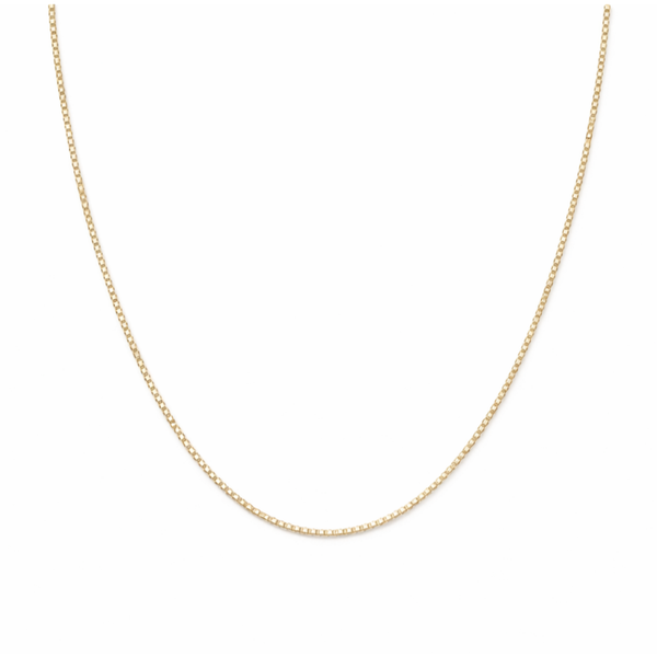14K Gold Box Chain Necklace – Minimalist Luxury Gold Chain