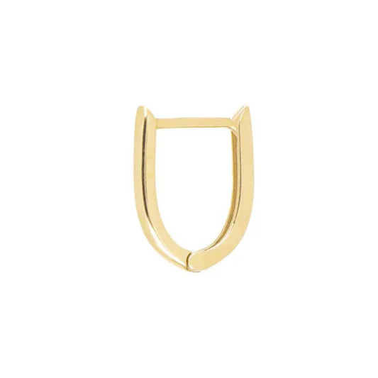14K Gold U Huggie Earrings