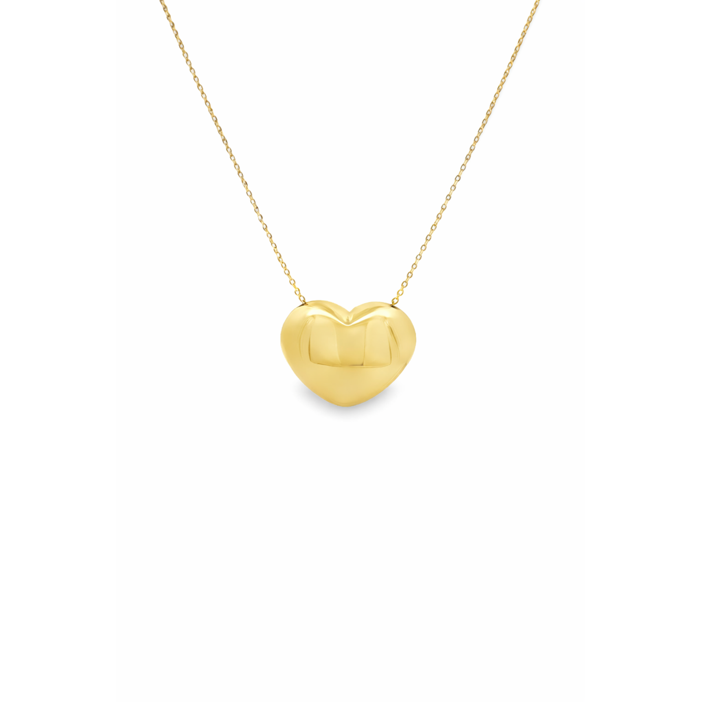 14K Gold Heart Chain Necklace – Adjustable Length
