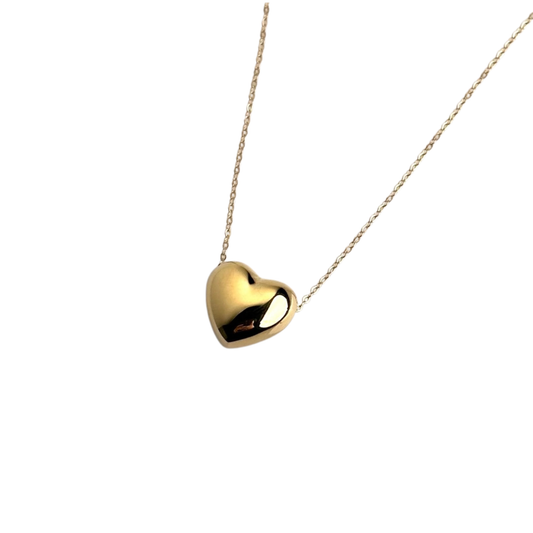 14K Gold Heart Chain Necklace – Adjustable Length