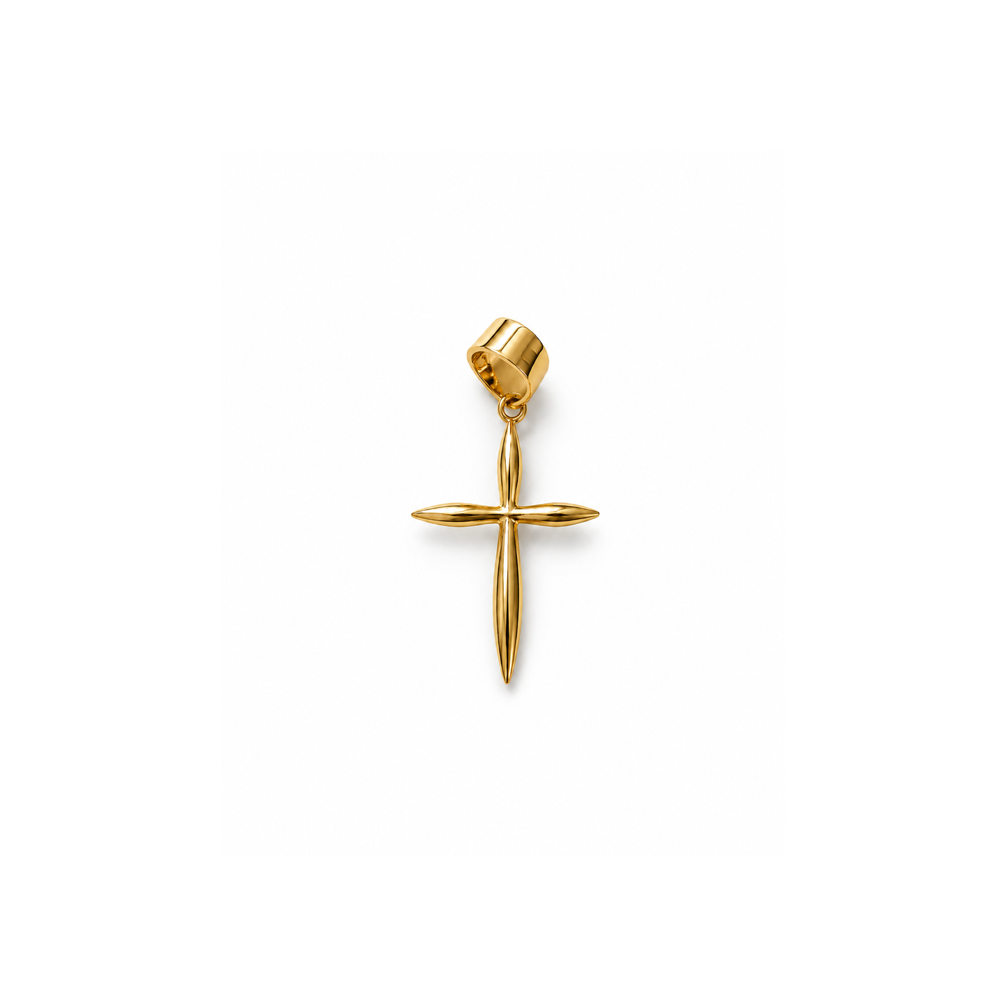 14K Gold Classic Cross Pendant – Elegant Religious Gold Charm