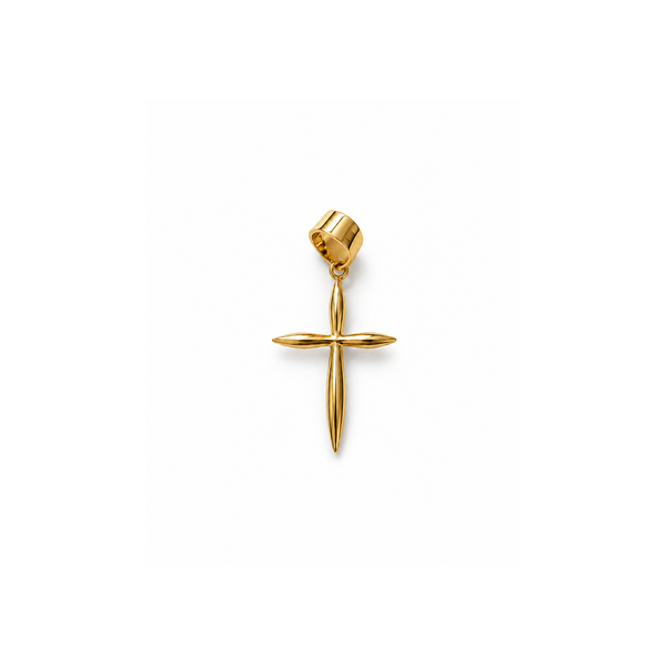 14K Gold Classic Cross Pendant – Elegant Religious Gold Charm