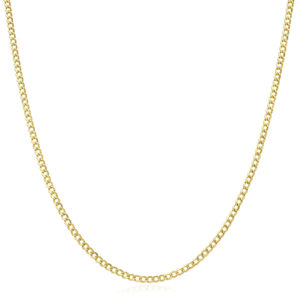 10K Gold 2mm Curb Chain Necklace – Classic Italian Gold Chain