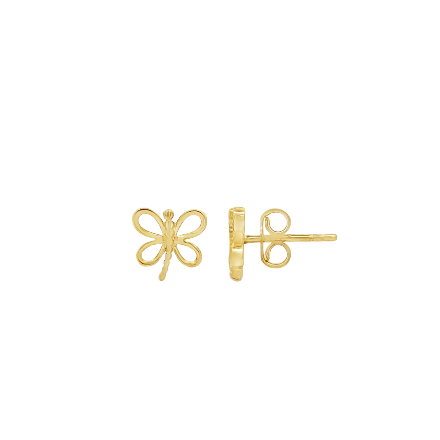 14K Gold Dragonfly Stud Earrings – Delicate Nature Inspired Gold Jewelry