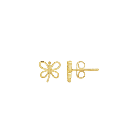 14K Gold Dragonfly Stud Earrings – Delicate Nature Inspired Gold Jewelry