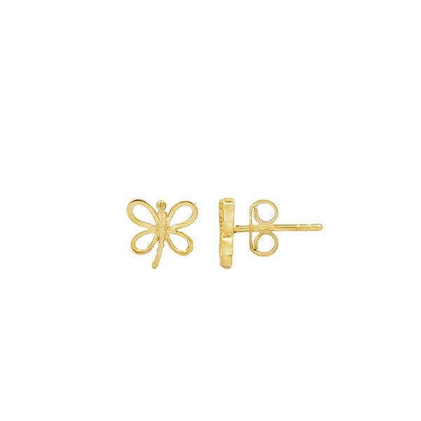 14K Gold Dragonfly Stud Earrings – Delicate Nature Inspired Gold Jewelry